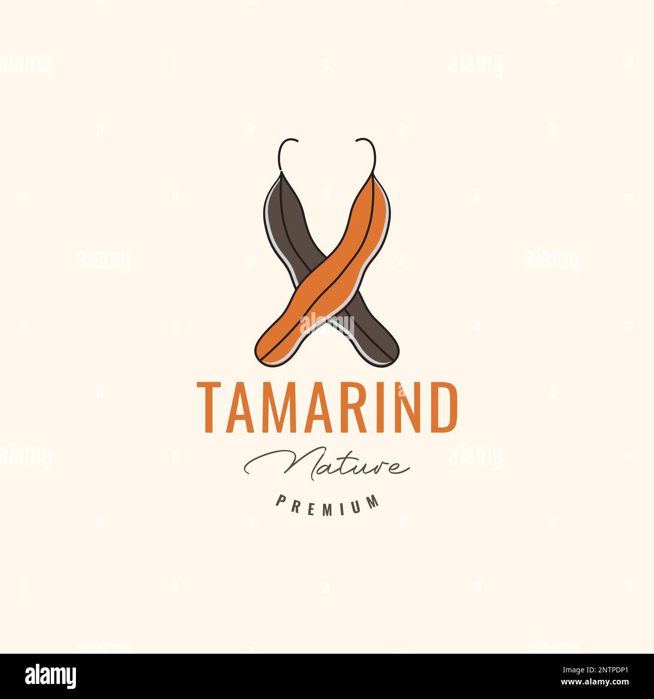 tamarind fruit vegetable cooking spice taste acid minimalist logo