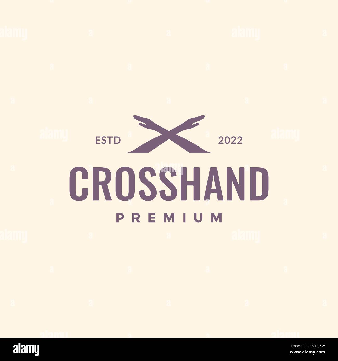 cross hand people refuse hipster logo design vector icon illustration ...