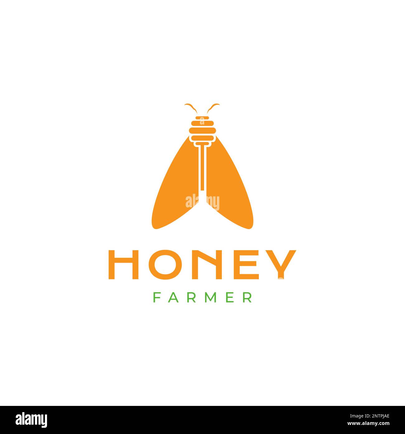 insect bee flying wings honey mixer modern logo design vector icon illustration Stock Vector