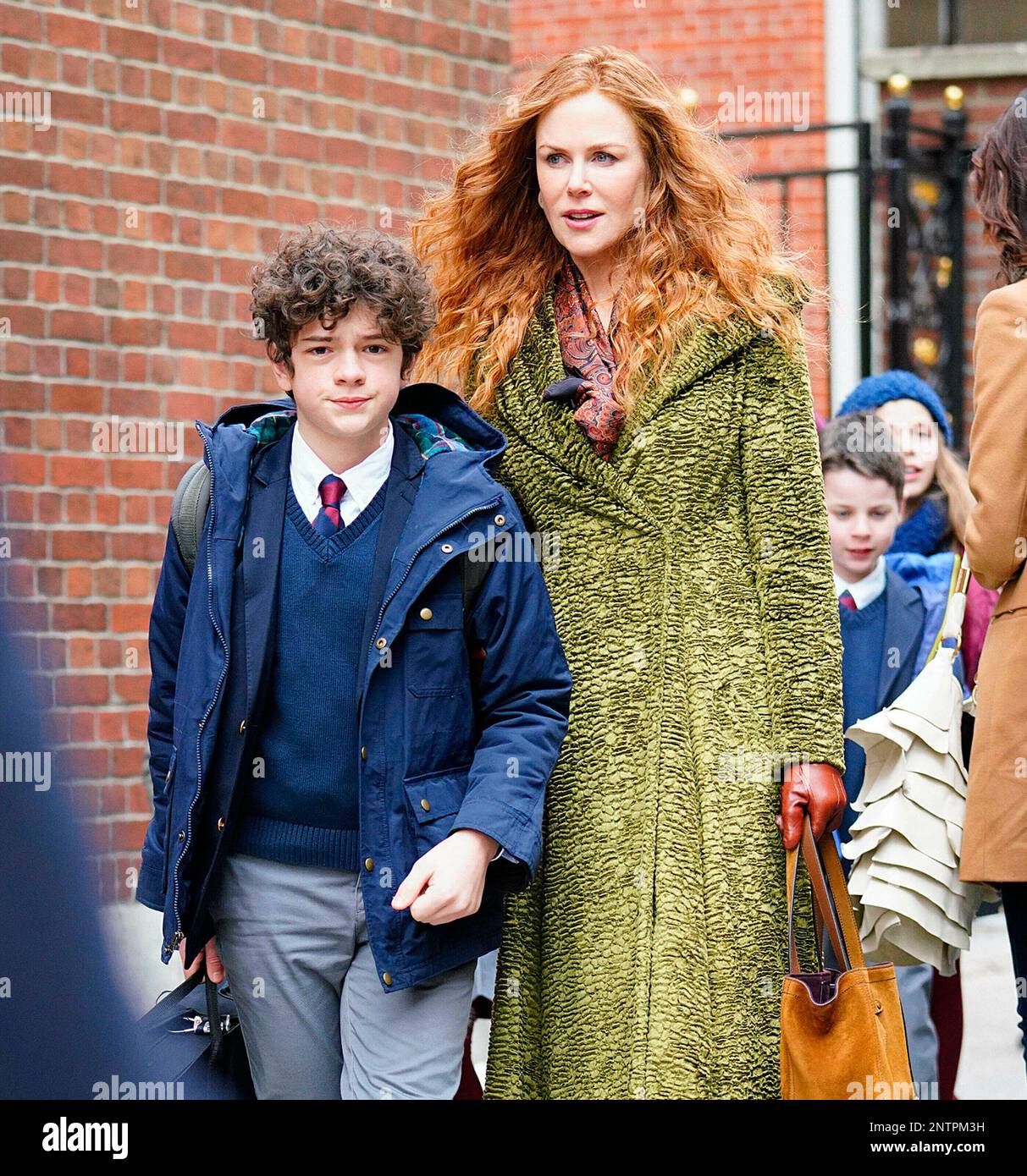 Photo by XPX/STAR MAX/IPx 2019 3/18/19 Nicole Kidman on the set of The Undoing in New York City Stock Photo