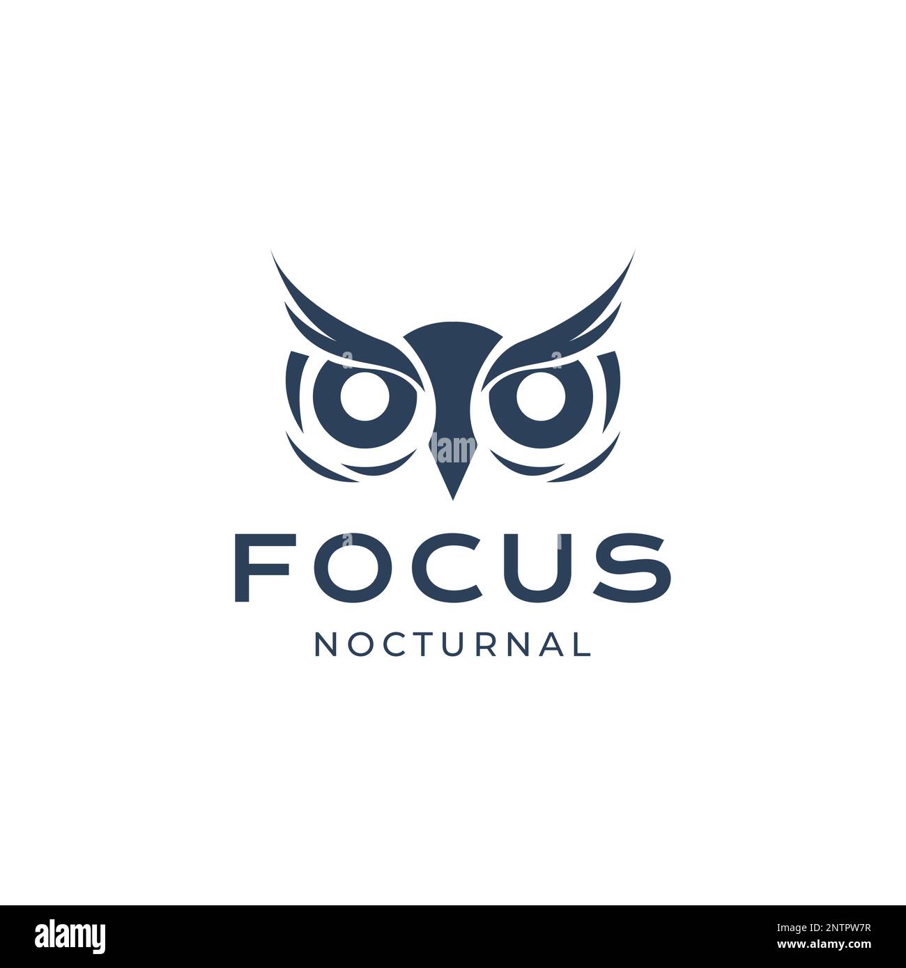 nocturnal owl head eyes focus hunt night modern logo design vector icon