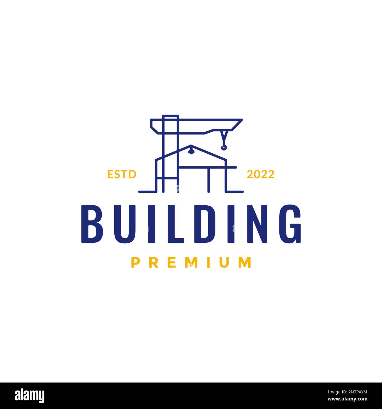 minimalist future architecture structure home crane logo design vector icon Stock Vector