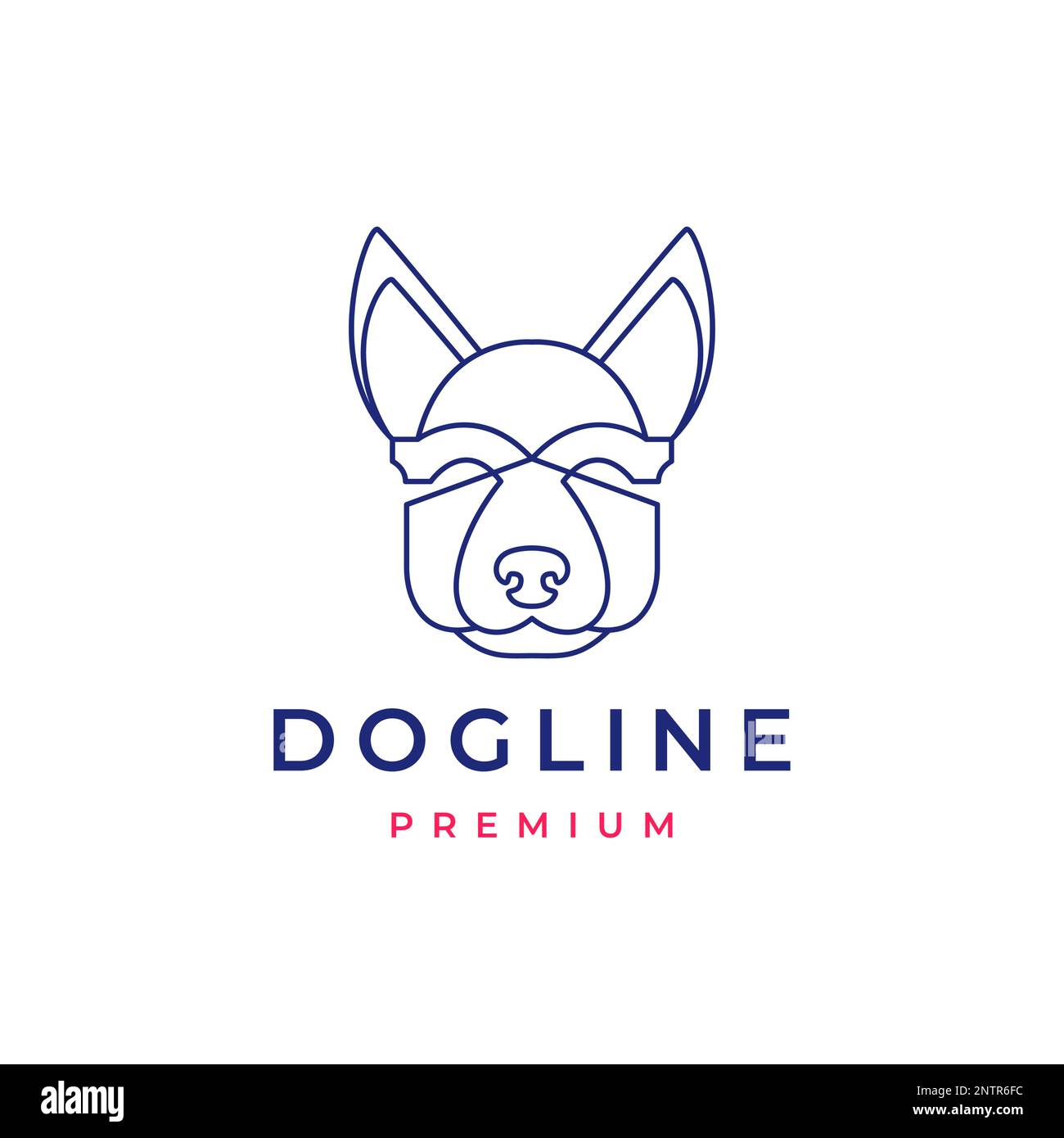 art head animal face dog pets puppy line geometric modern logo design