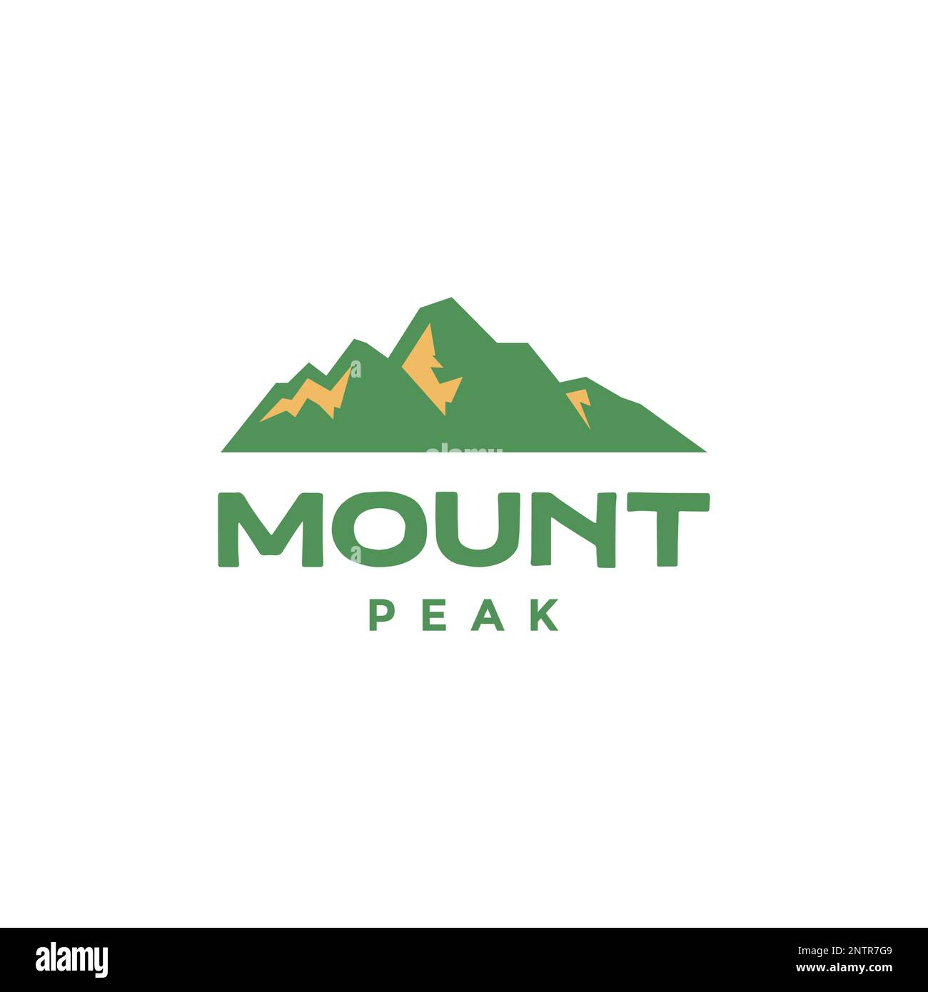 green mountain peak forest nature hiking sunset logo design vector icon ...