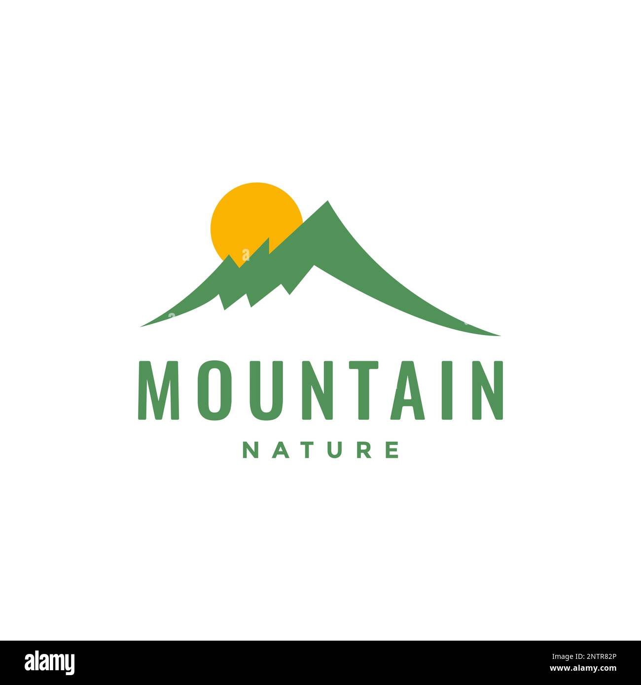 green mountain forest outdoor nature sunset afternoon simple logo