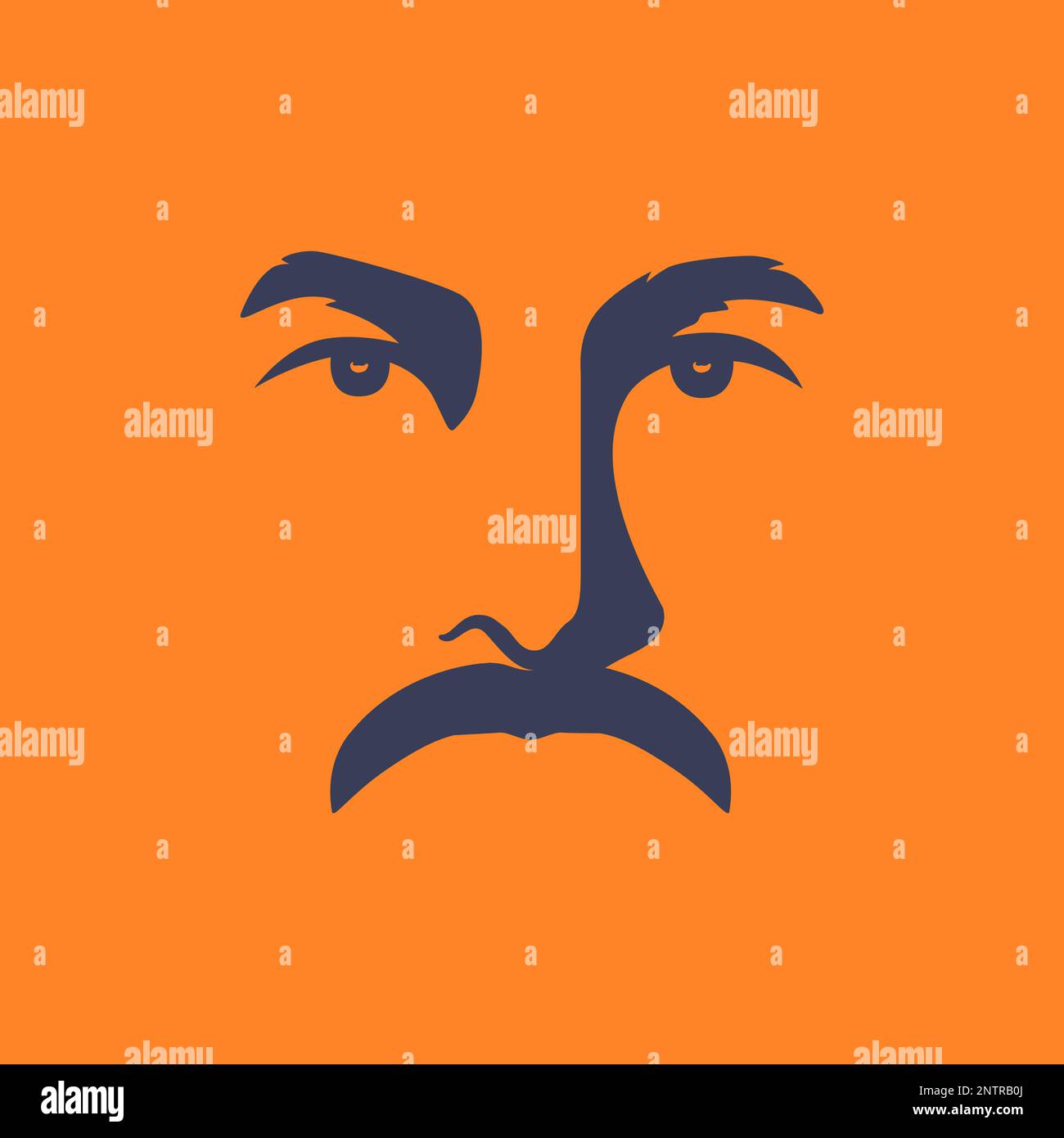 portrait face people old man mustache noose eyes focus logo design