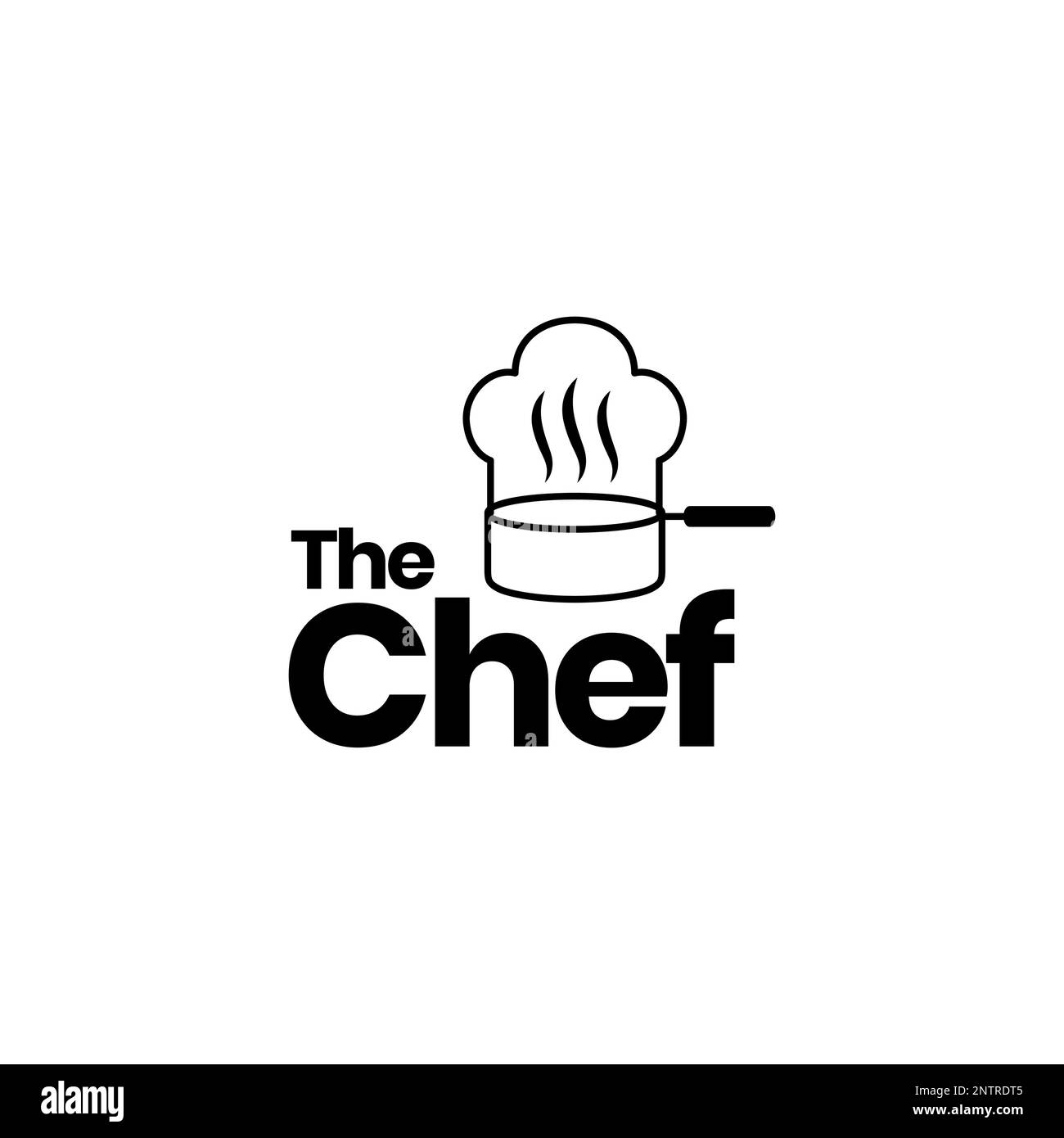 hat chef cooking pan food kitchen minimal simple logo design vector
