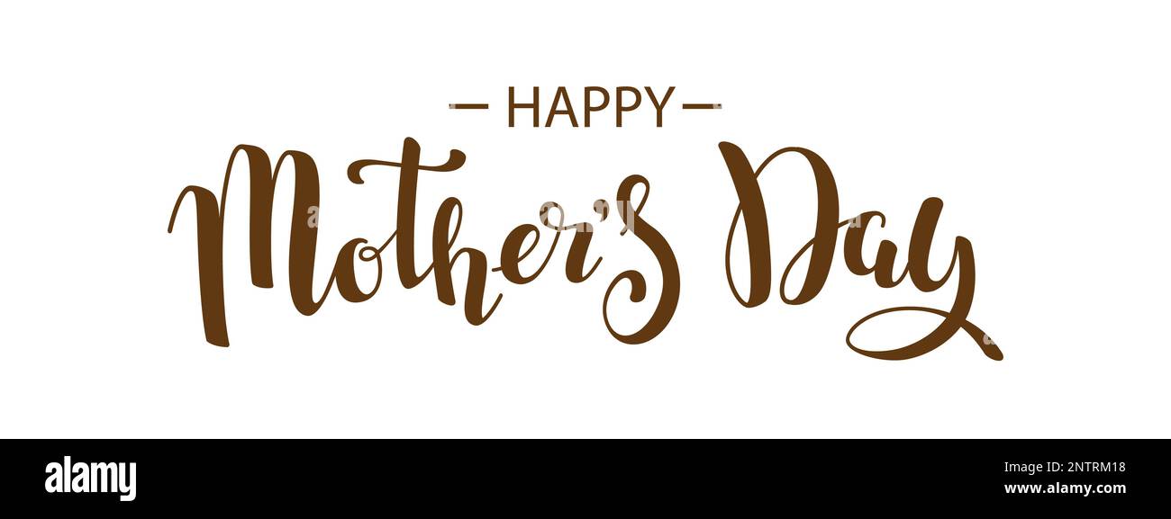 Calligraphic text Happy Mothers day isolated on white background Stock ...