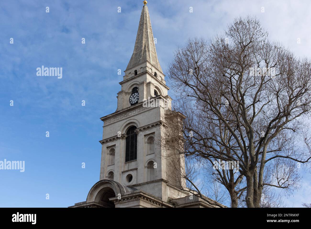 The Hawksmoor tower of Christ Church, Spitalfields, east end of London