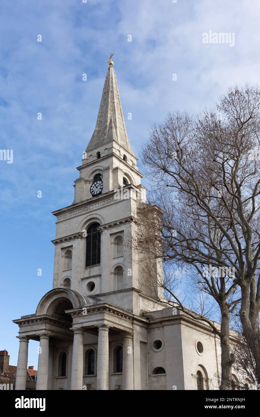 The Hawksmoor tower of Christ Church, Spitalfields, east end of London