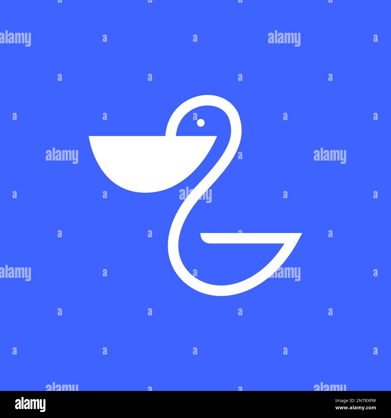 animal bird pelican beak lake fish modern minimal geometric line logo