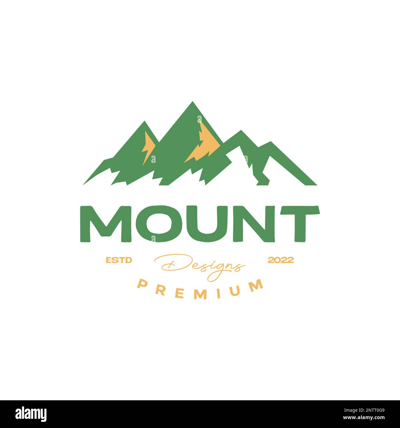 mountain high hill peak outdoor nature glare sun vintage logo design