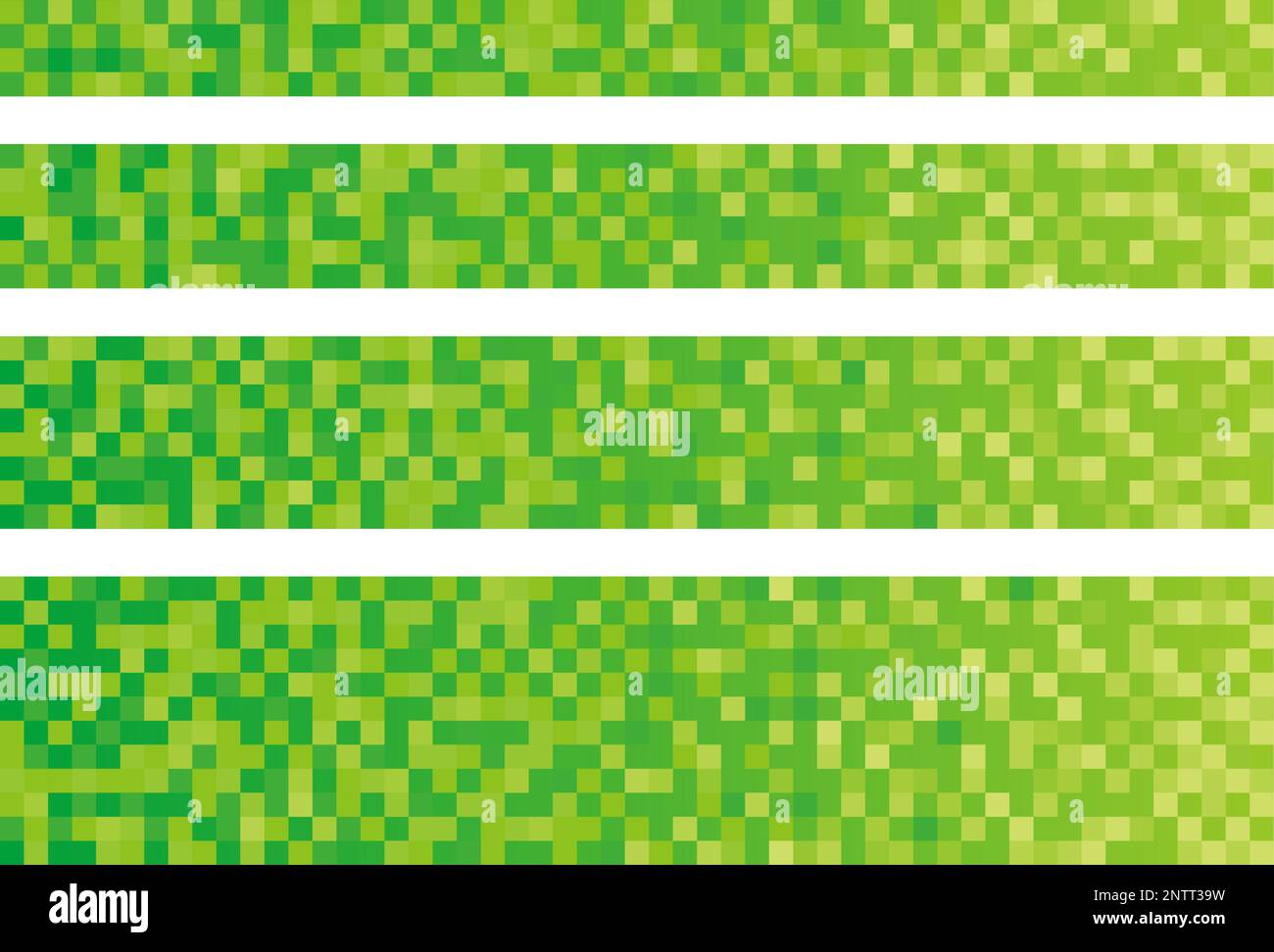 Vector Green Pixel Texture Illustration Set. Computer And Digital Technology Background. Stock Vector