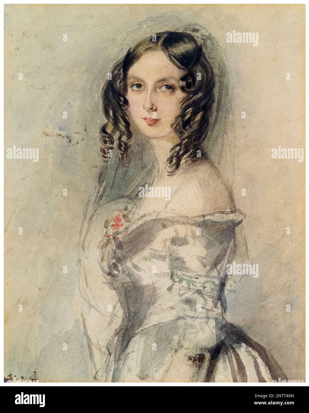 Ada Lovelace (1815-1852), English Mathematician, portrait painting in watercolour by Alfred Edward Chalon, circa 1835 Stock Photo