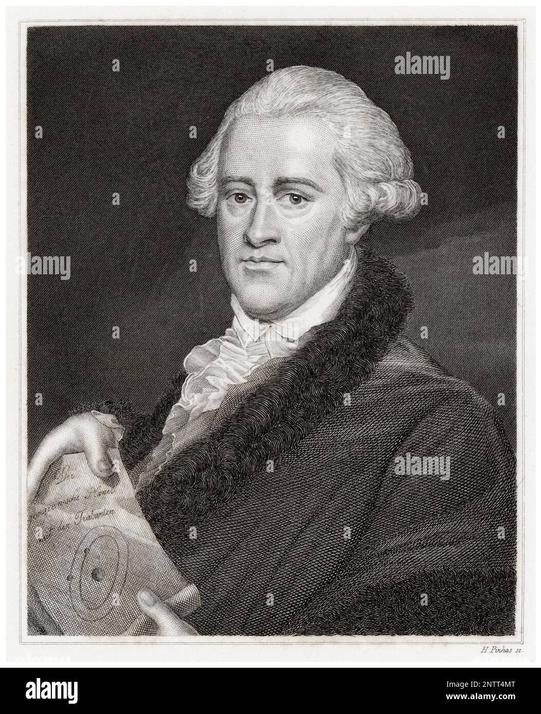 Sir William Herschel (1738-1822), German-born British Astronomer and Composer, portrait engraving by Hermann Hirsch Pinhas, 1805-1844 Stock Photo