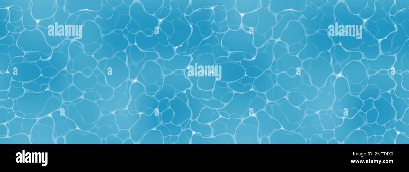 Vector Seamless Rippled Swimming Pool Abstract Background Illustration. Horizontally And Vertically Repeatable. Stock Vector