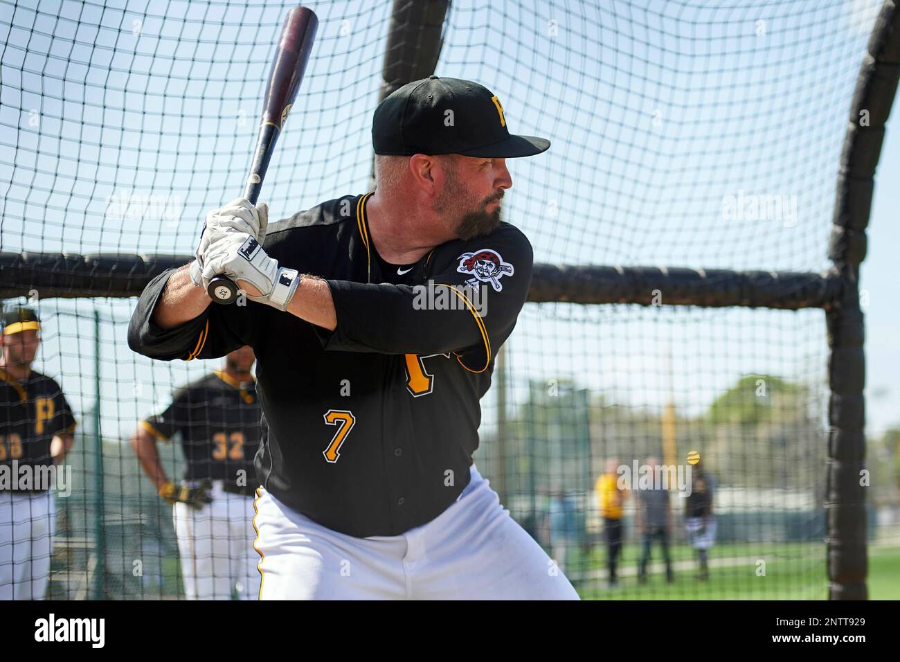 Pittsburgh Pirates Garth Brooks (7) in the batting cage during the teams first Spring Training