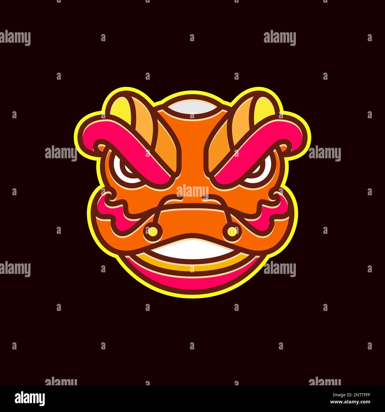 chinese culture festival lion dance head art colorful minimal modern