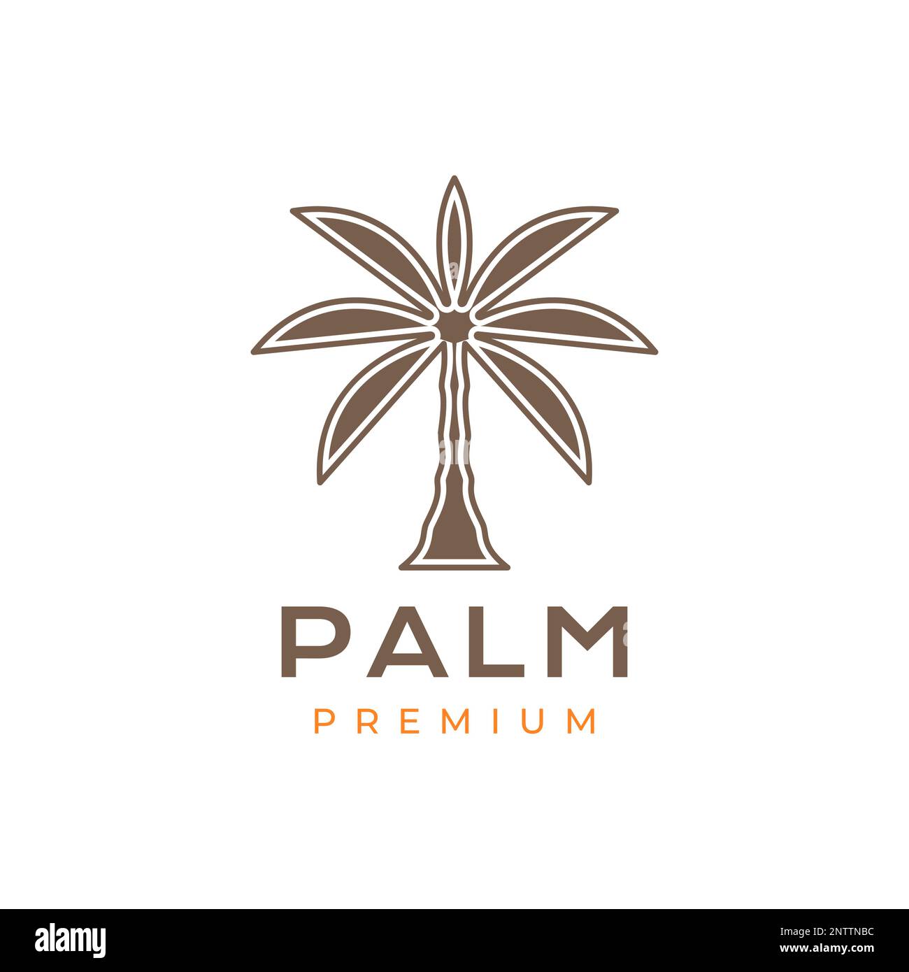 single palm tree coconut trees flat vintage simple logo design vector