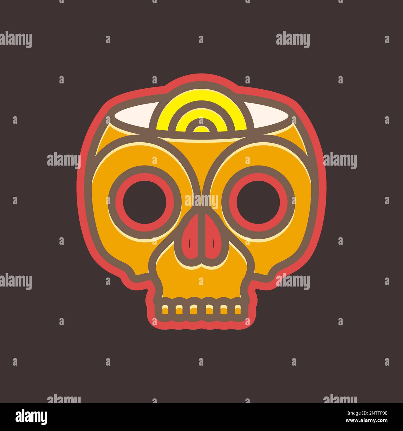 Skull Bowl Noodle Spicy Food Colorful Sticker Logo Design Vector Stock Vector Image And Art Alamy 0048