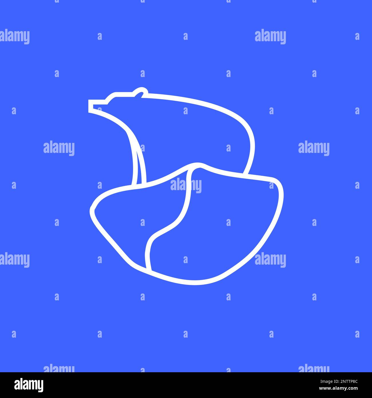 stone of ice iceberg polar bear cold minimalist line modern logo design