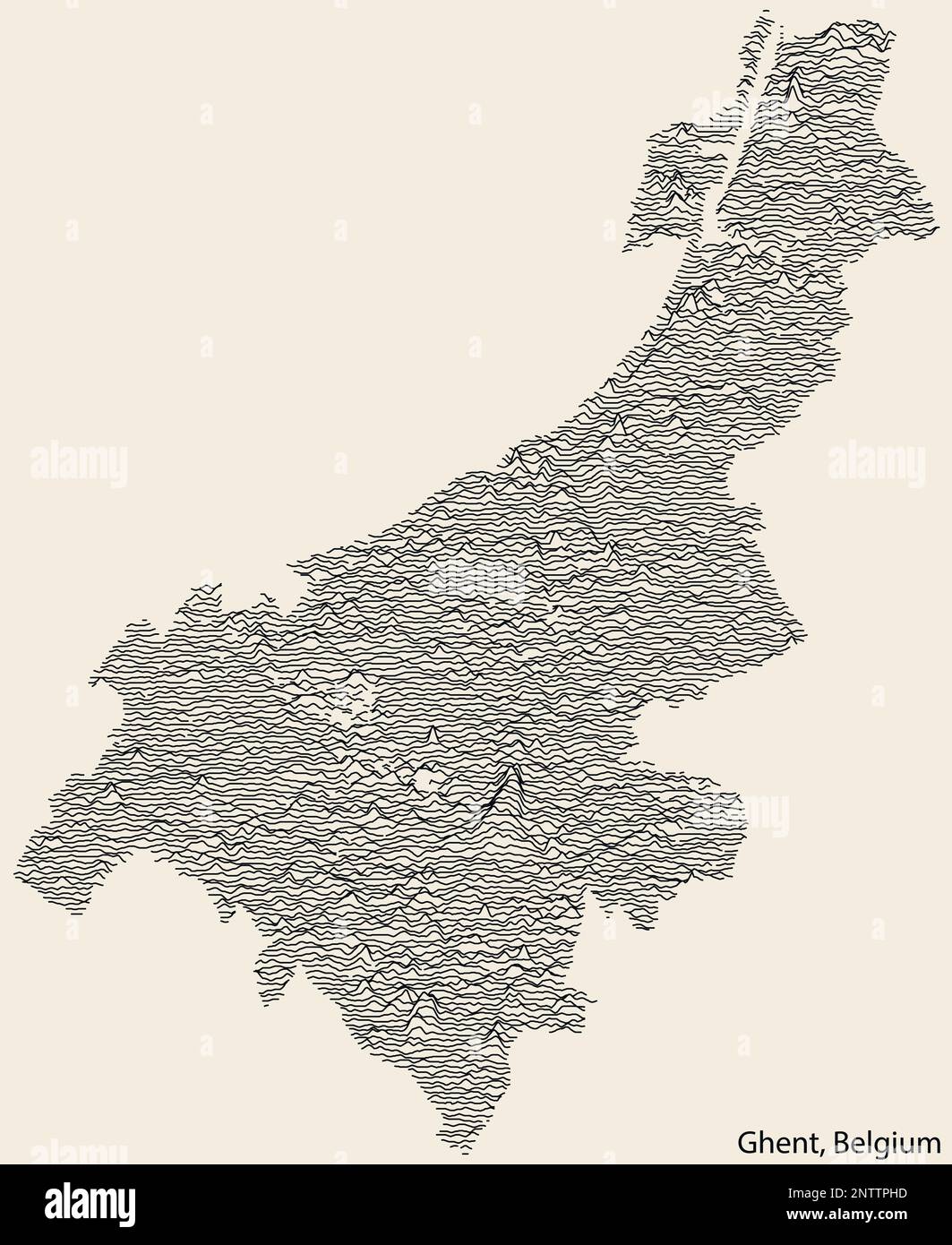 Topographic relief map of GHENT, BELGIUM Stock Vector Image & Art Alamy