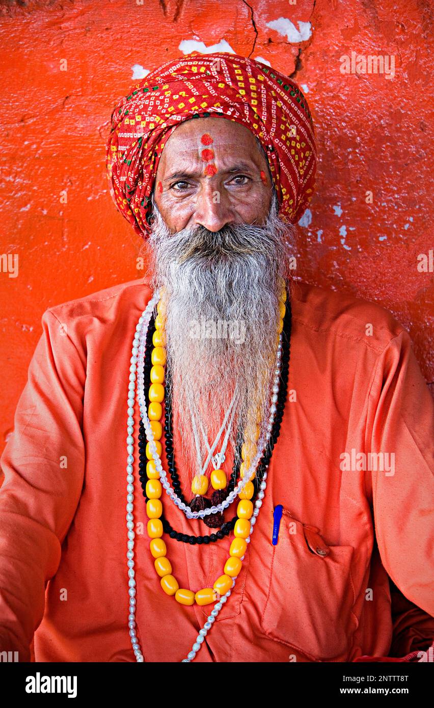 Sadhu (holy man),near Brahma temple,pushkar, rajasthan, india Stock