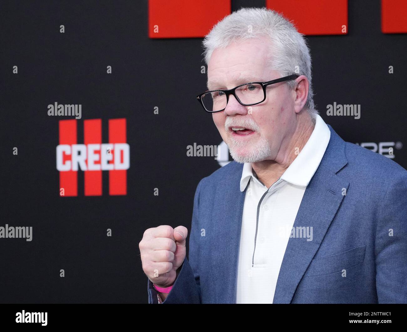 Freddie Roach arrives at the CREED III Los Angeles Premiere held at the