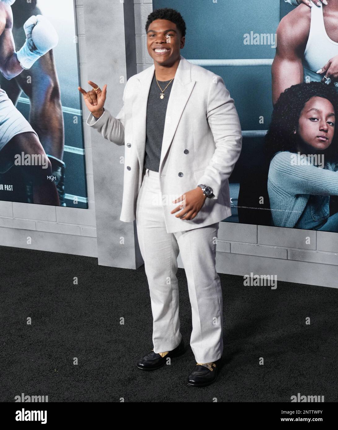 Los Angeles, USA. 27th Feb, 2023. Spence Moore II arrives at the CREED