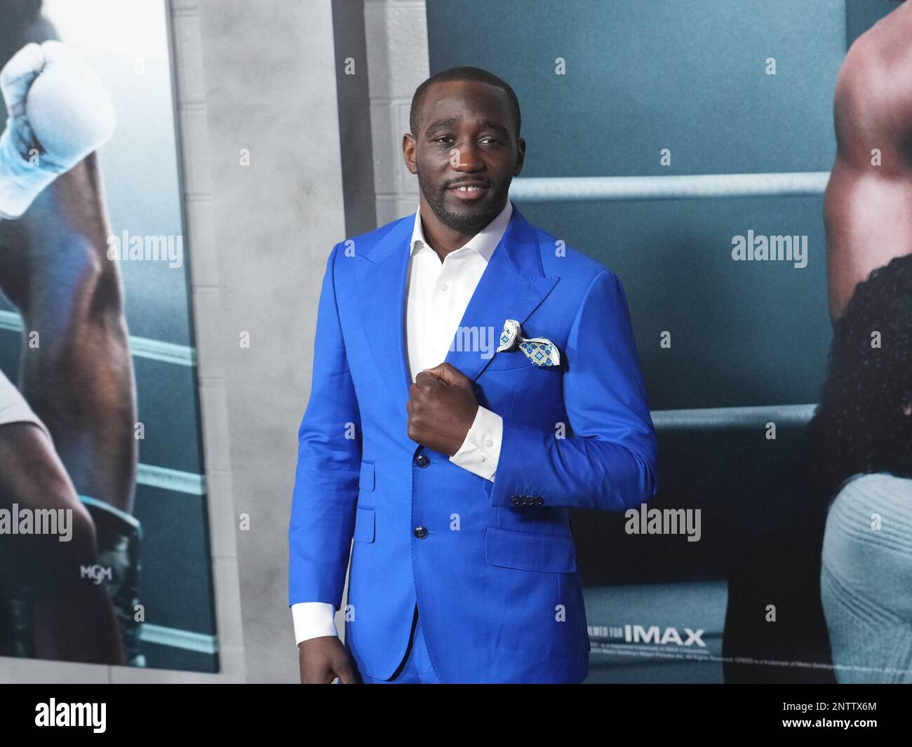 Terence Crawford arrives at the CREED III Los Angeles Premiere held at the  TCL Chinese Theatre in Hollywood, CA on Monday, February 27, 2023. (Photo  By Sthanlee B. Mirador/Sipa USA Stock Photo -