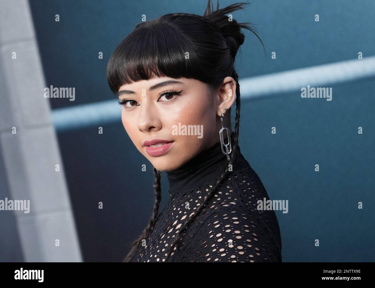 Xochitl Gomez arrives at the CREED III Los Angeles Premiere held at the