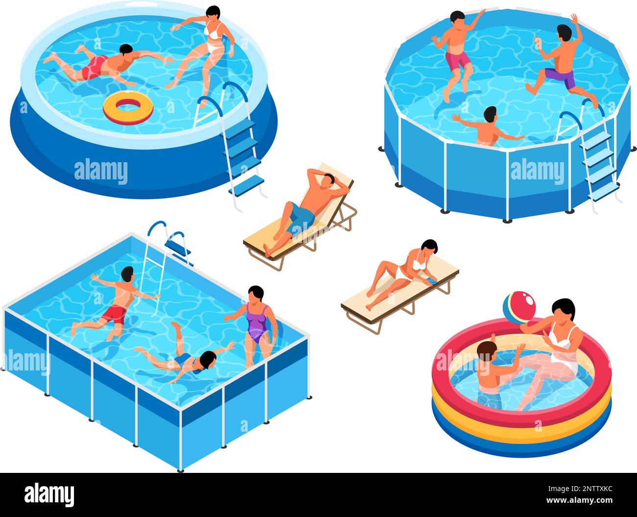 Backyard pool inflatable Stock Vector Images - Alamy