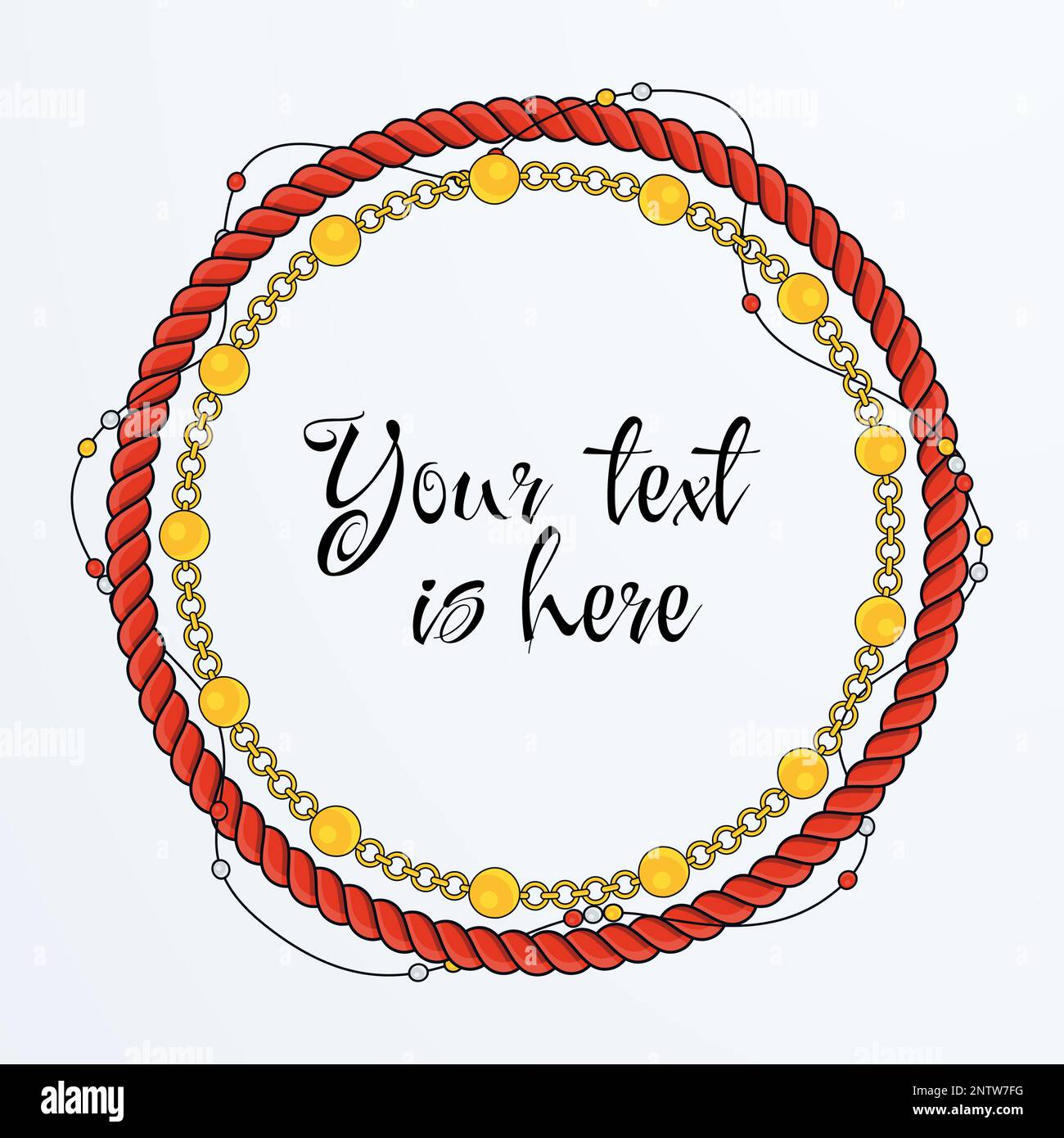 Round rope frame isolated on white background. Twisted cord Stock ...