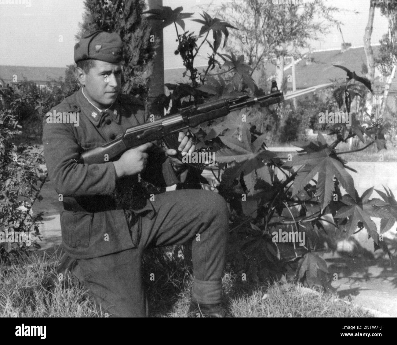 Bulgarian army soldier ak47 Stock Photo