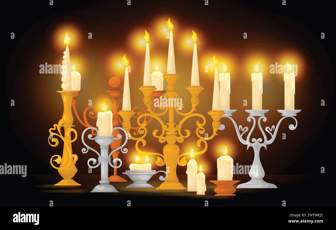 Church candle holders Stock Vector Images Alamy