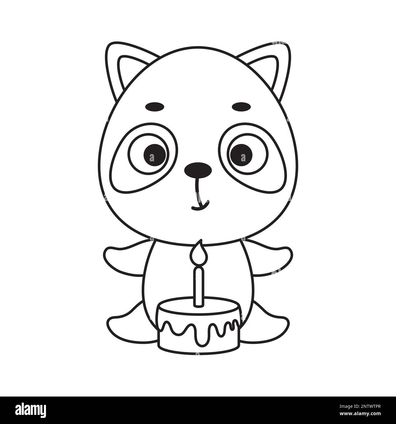 Coloring Page Cute Little Raccoon With Birthday Cake Coloring Book For coloring-page-cute-little-raccoon-with-birthday-cake-coloring-book-for