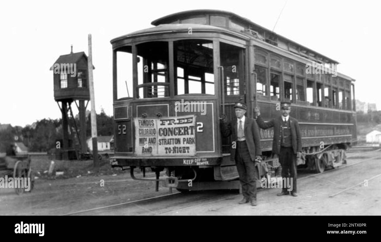 Colorado Springs & Interurban Railroad car, 1907 or 1908 Stock Photo Alamy