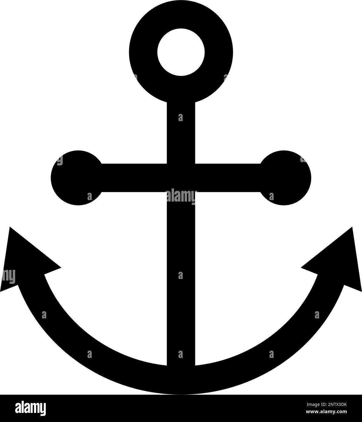 Ship's anchor. Anchor silhouette icon. Editable vector. Stock Vector