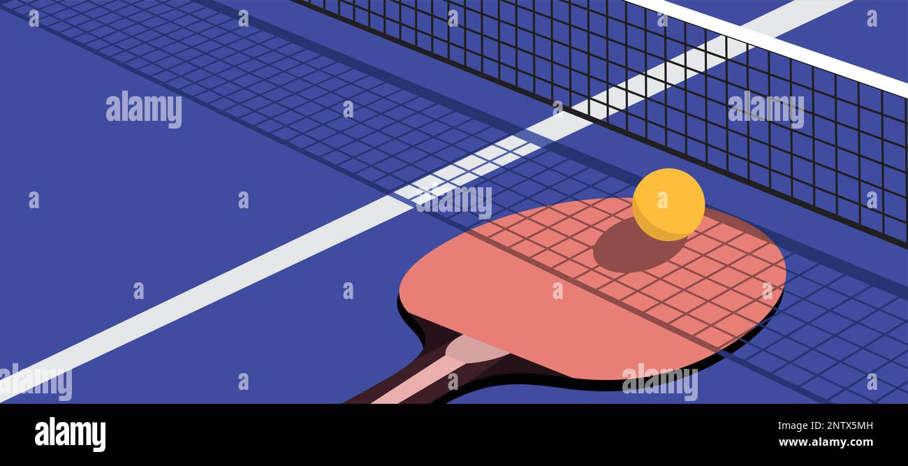racket and ball for playing ping pong Stock Vector