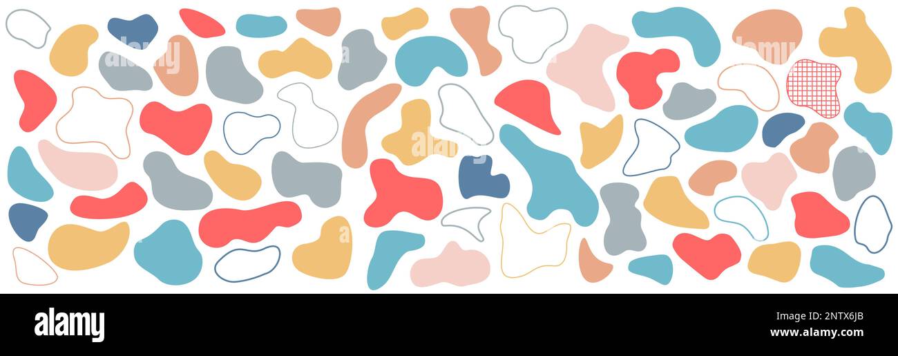 Set of modern graphic elements. Abstract blotch shape. Liquid shape ...