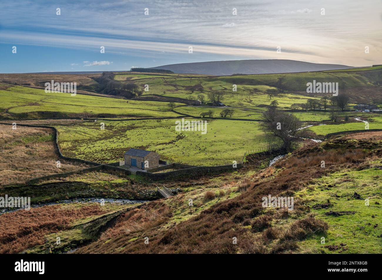 The Forest of Bowland and River Wyre at Tarnbrook in the Forest of