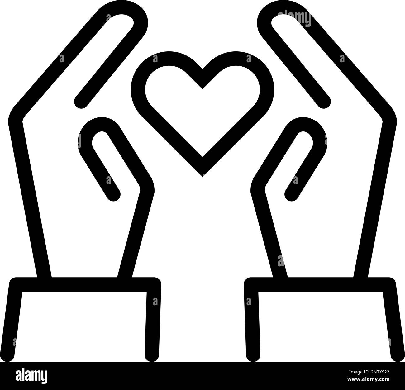 Heart gently wrapped in a hand icon. Love. Editable vector. Stock Vector