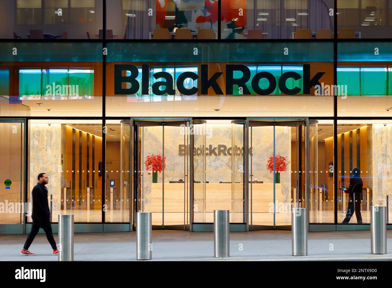 BlackRock corporate headquarters, 50 Hudson Yards, New York. They are an asset management, investment company. Stock Photo
