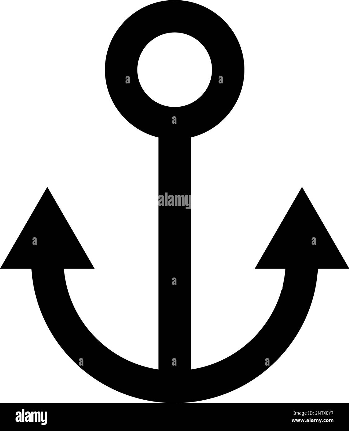 Anchor silhouette icon. Sea anchor. Editable vector. Stock Vector