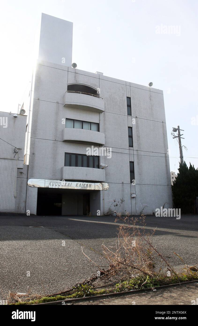 A photo shows a Kudo-kai headquarters building in Kitakyusyu