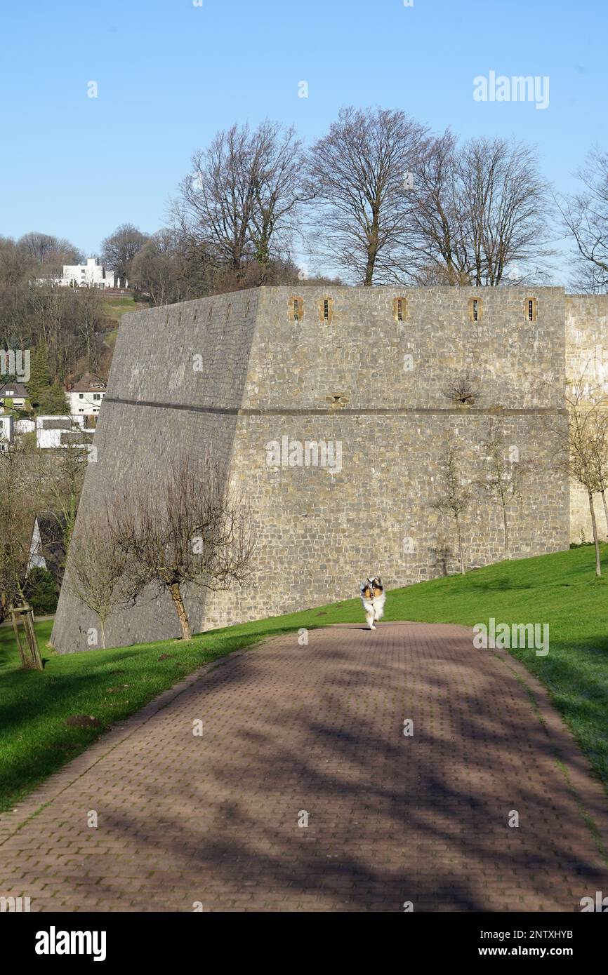 thick walls of a castle in Bielefeld Stock Photo Alamy