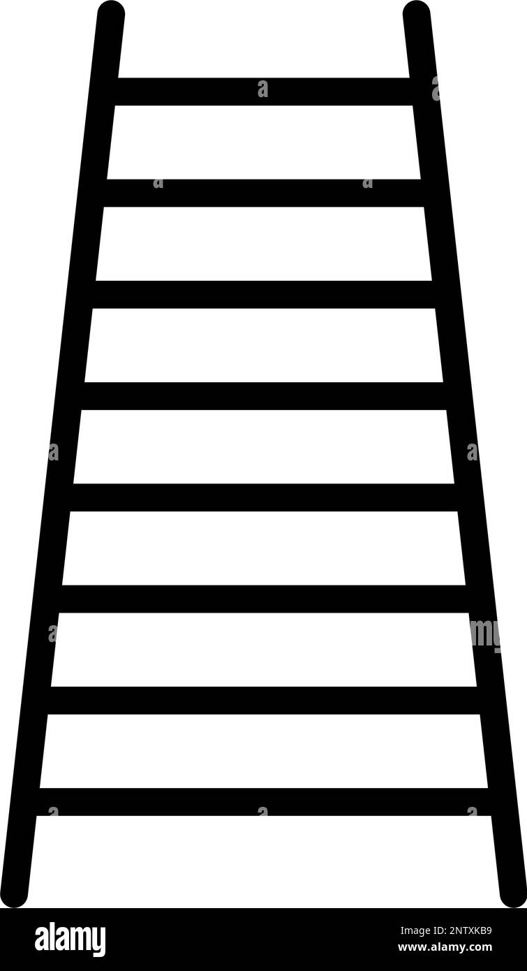 Simple ladder step icon. Editable vector. Stock Vector