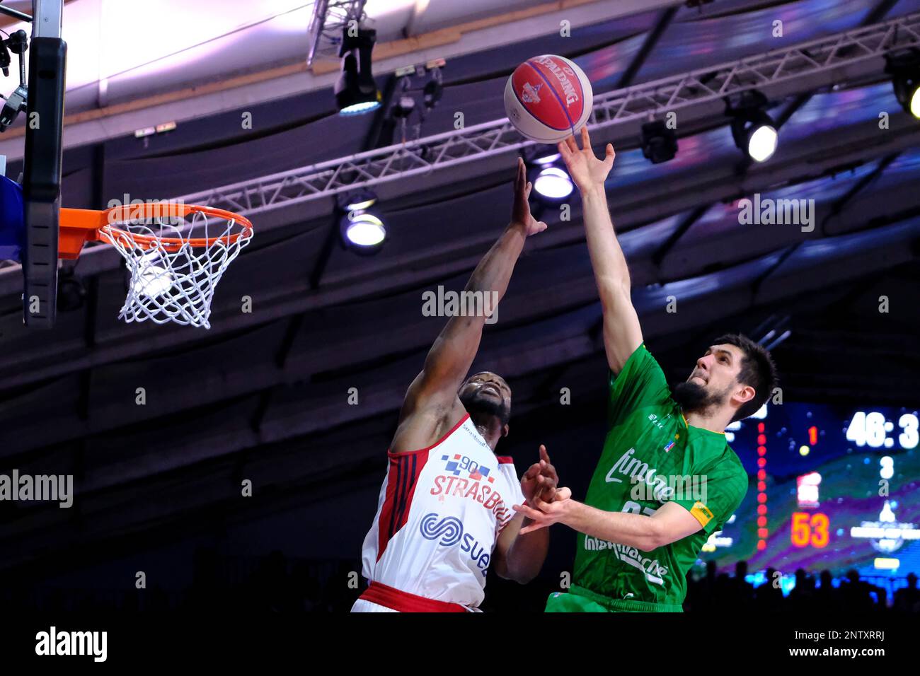 February 16, 2019 - Marne La ValÅ½E, Seine et Marne, France - Strasbourg  player ZACK WRIGHT in action during the LNB Basket Leader Cup semi final  Strasbourg against Limoges at the Disney