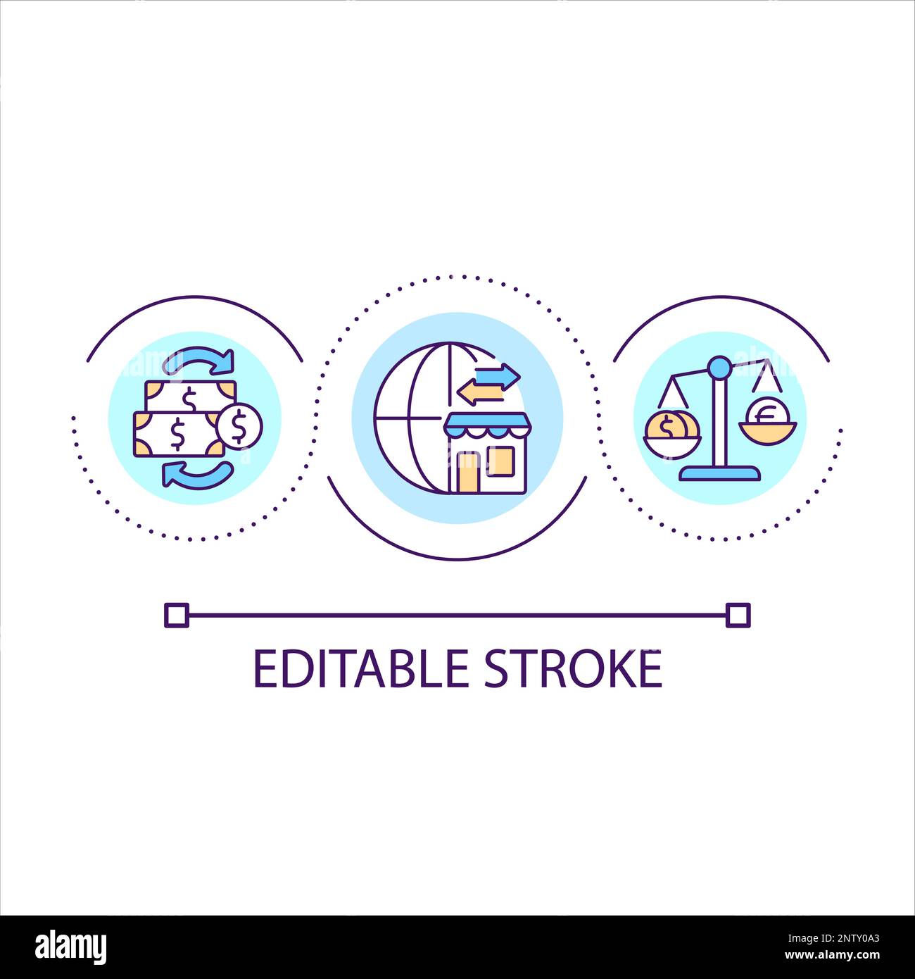 Small business worldwide support loop concept icon Stock Vector