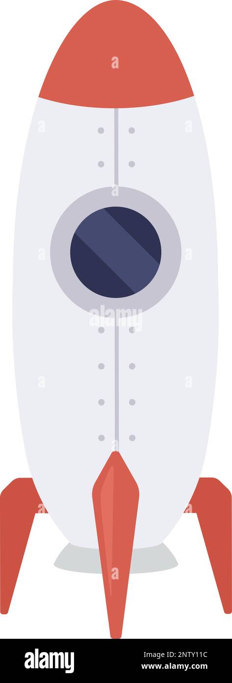 Space rocket ready to launch semi flat color vector object Stock Vector